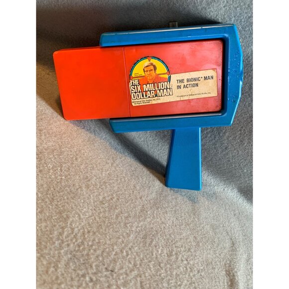 Vintage 1973 Six Million Dollar Man Movie Viewer Kenner Blue Red Retro Toy - Picture 2 of 11